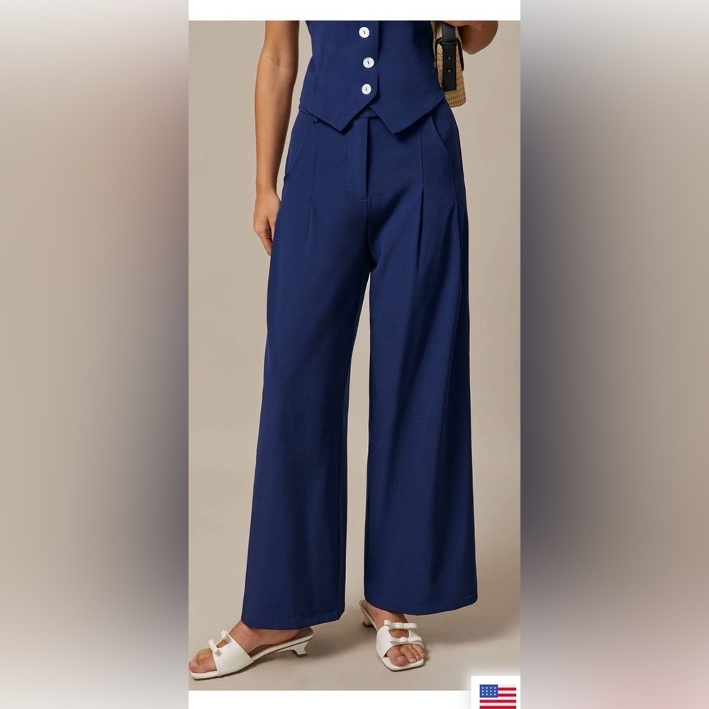 NWT Rihoas The Navy High Waisted Pockets Straight Pants , XL